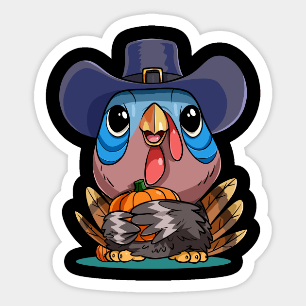Happy Thanksgiving Pilgrim Pumpkin Turkey day Sticker by Noseking